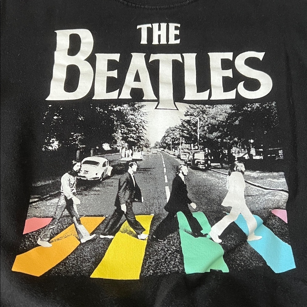 Beatles Graphic Sweatshirt Black Size XS